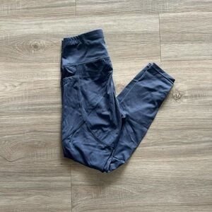 Deep muted blue waisted crossover leggings